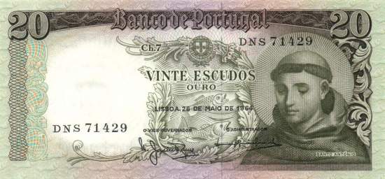20 Escudos 26.5.1964